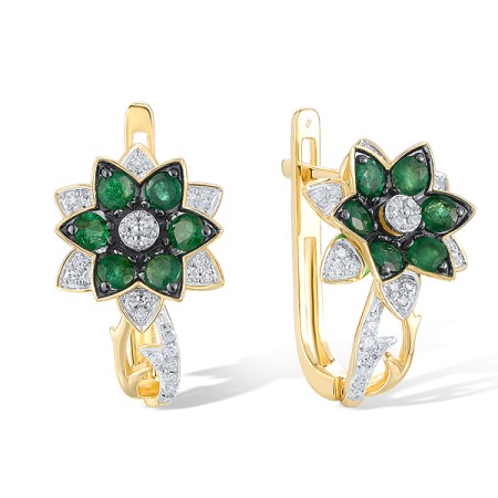 14KYWB Earrings Diamond,Emerald (E320805EMR14KYWB)