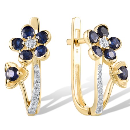 14KYWB Earrings Blue Sapphire,Diamond (E320807SAP14KYWB)
