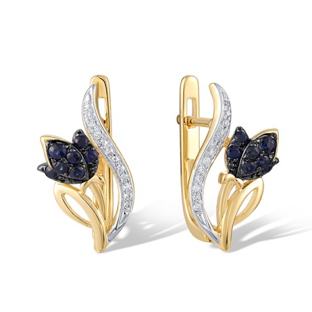14KYWB Earrings Blue Sapphire,Diamond (E320867SAP14KYWB)