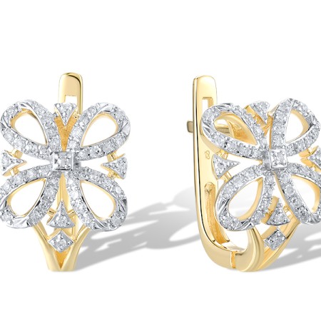 14KYW Earrings Diamond (E320925DIA14KYW)