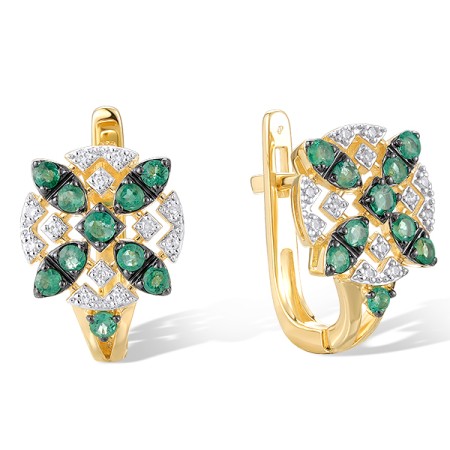 14KYWB Earrings Diamond,Emerald (E320930EMR14KYWB)