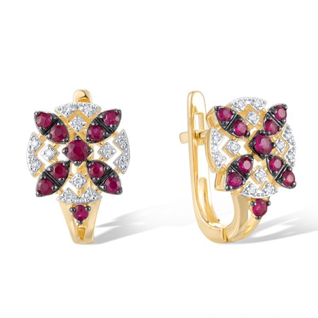 14KYWB Earrings Diamond,Ruby (E320930RUY14KYWB)