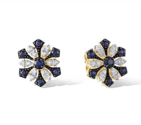 14KYWB Earrings Blue Sapphire,Diamond (E320931SAP14KYWB)
