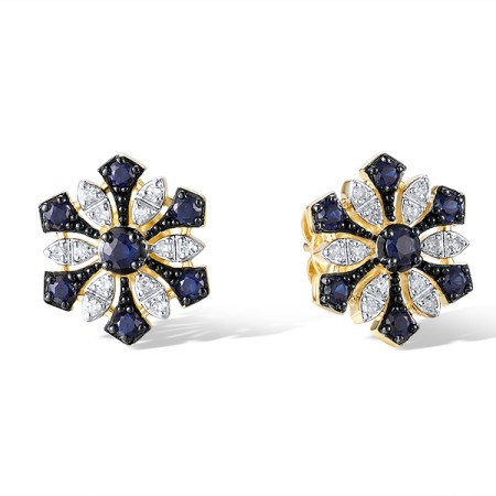 14KYWB Earrings Blue Sapphire,Diamond (E320931SAP14KYWB)