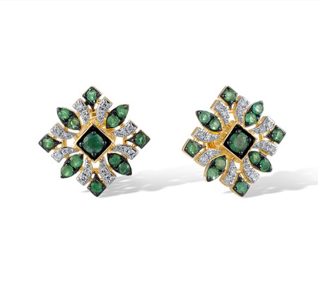 14KYWB Earrings Diamond,Emerald (E320932EMR14KYWB)