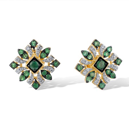 14KYWB Earrings Diamond,Emerald (E320932EMR14KYWB)