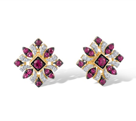 14KYWB Earrings Diamond,Ruby (E320932RUY14KYWB)