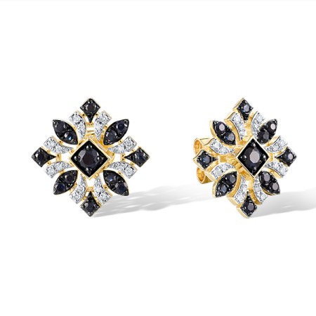 14KYWB Earrings Diamond,Blue Sapphire (E320932SAP14KYWB)