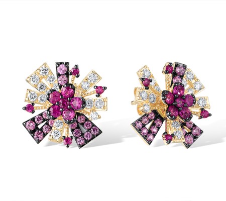 14KYB Earrings Ruby,Diamond,Pink Sapphire (E320960PRU14KYB)