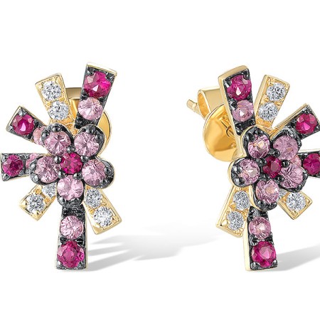 14KYB Earrings Diamond,Pink Sapphire,Ruby (E320965PRU14KYB)