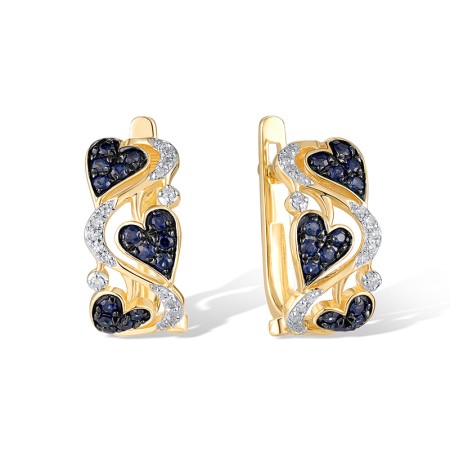 14KYWB Earrings Blue Sapphire,Diamond (E320966SAP14KYWB)