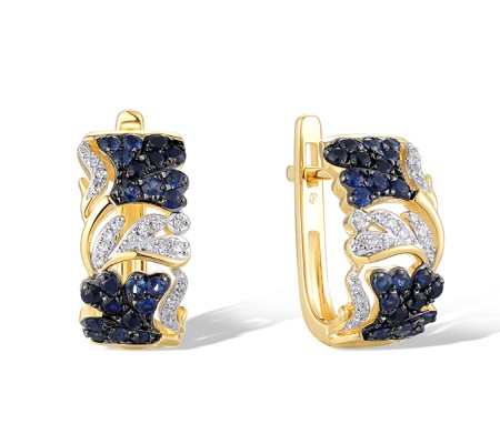 14KYWB Earrings Blue Sapphire,Diamond (E320967SAP14KYWB)