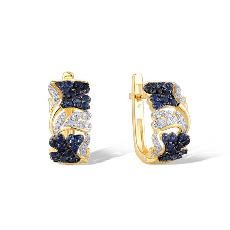 14KYWB Earrings Blue Sapphire,Diamond (E320967SAP14KYWB)