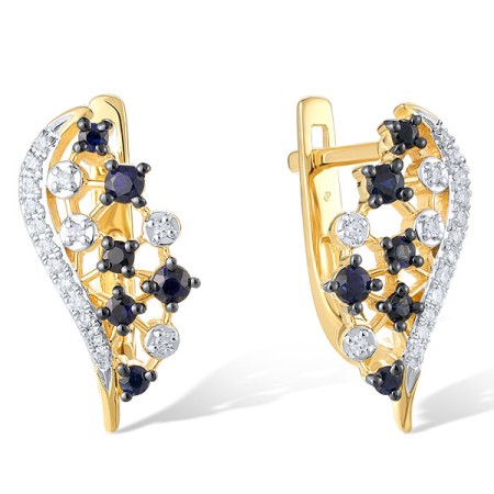 14KYWB Earrings Blue Sapphire,Diamond (E321041SAP14KYWB)