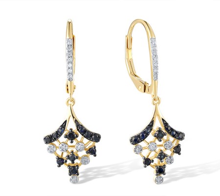 14KYWB Earrings Blue Sapphire,Diamond (E321042SAP14KYWB)