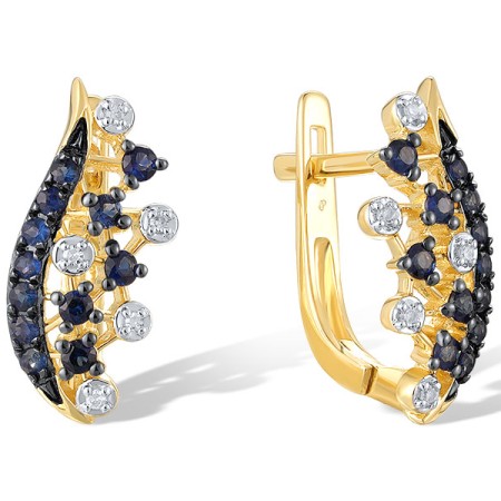 14KYWB Earrings Blue Sapphire,Diamond (E321050SAP14KYWB)