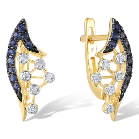 14KYWB Earrings Blue Sapphire,Diamond (E321051SAP14KYWB)