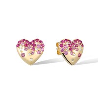 14KY Earrings Pink Sapphire,Ruby,Diamond (E321053PRU14KY)