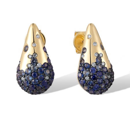 14KYB Earrings Diamond,Blue Sapphire (E321054SAP14KYB)