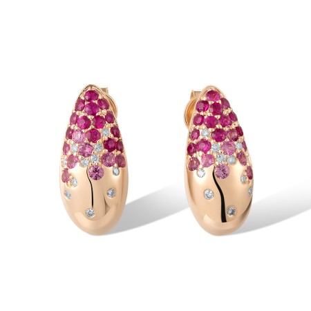14KR Earrings Diamond,Pink Sapphire,Ruby (E321055PRU14KR)