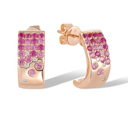 14KR Earrings Diamond,Pink Sapphire,Ruby (E321057PRU14KR)