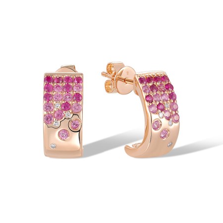 14KR Earrings Diamond,Pink Sapphire,Ruby (E321057PRU14KR)