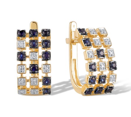 14KYWB Earrings Blue Sapphire,Diamond (E321084SAP14KYWB)