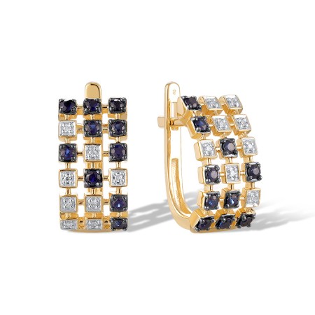 14KYWB Earrings Blue Sapphire,Diamond (E321084SAP14KYWB)