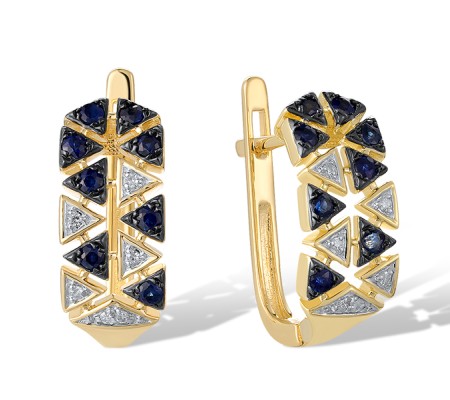 14KYWB Earrings Blue Sapphire,Diamond (E321086SAP14KYWB)