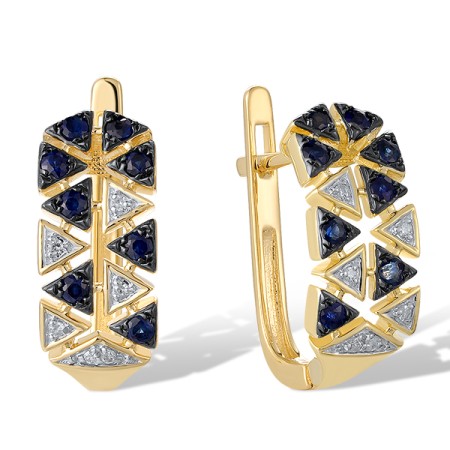 14KYWB Earrings Blue Sapphire,Diamond (E321086SAP14KYWB)