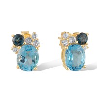 14KYW Earrings London Blue Topaz,Blue Topaz (Sky Blue),Blue Topaz (Swiss Blue) (E321250BKLT14KYW)