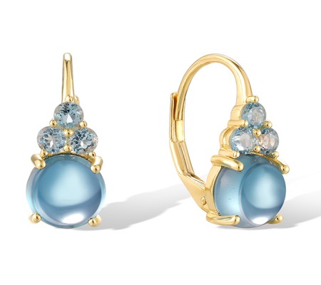 14KY Earrings Blue Topaz (Swiss Blue),London Blue Topaz (E321257BLL14KY)