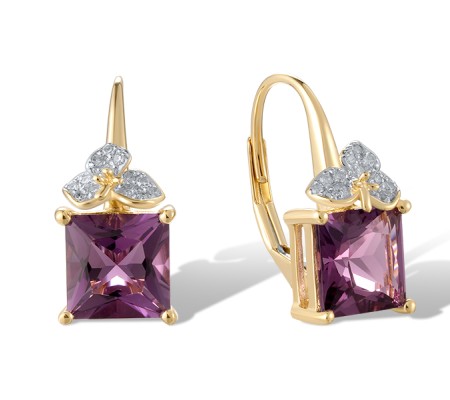 14KYW Earrings Diamond,Amethyst (E321273AME14KYW)