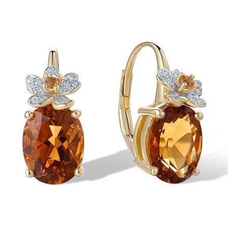 14KYW Earrings Citrine,Diamond (E321277CIT14KYW)