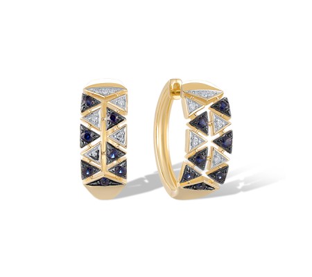 14KYWB Earrings Blue Sapphire,Diamond (E321282SAP14KYWB)