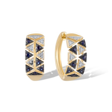 14KYWB Earrings Blue Sapphire,Diamond (E321282SAP14KYWB)