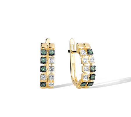 14KYWB Earrings Diamond,Emerald (E321283EMR14KYWB)