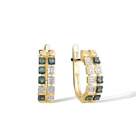 14KYWB Earrings Diamond,Emerald (E321283EMR14KYWB)