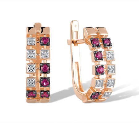 14KRWB Earrings Diamond,Ruby (E321283RUY14KRWB)