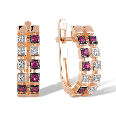 14KRWB Earrings Diamond,Ruby (E321283RUY14KRWB)