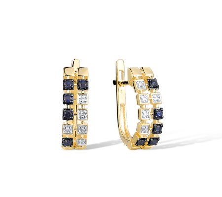 14KYWB Earrings Blue Sapphire,Diamond (E321283SAP14KYWB)