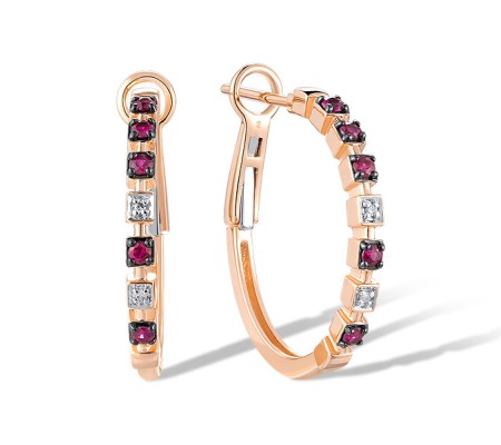 14KRWB Earrings Diamond,Ruby (E321284RUY14KRWB)