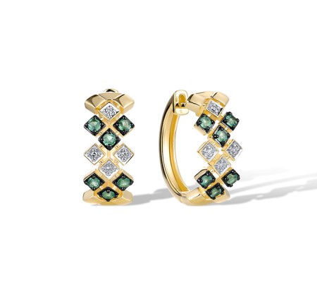 14KYWB Earrings Diamond,Emerald (E321285EMR14KYWB)