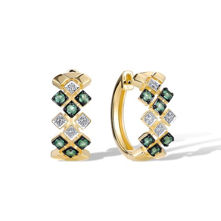 14KYWB Earrings Diamond,Emerald (E321285EMR14KYWB)