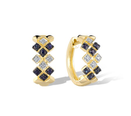 14KYWB Earrings Blue Sapphire,Diamond (E321285SAP14KYWB)