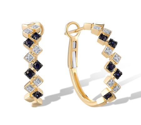 14KYWB Earrings Blue Sapphire,Diamond (E321286SAP14KYWB)