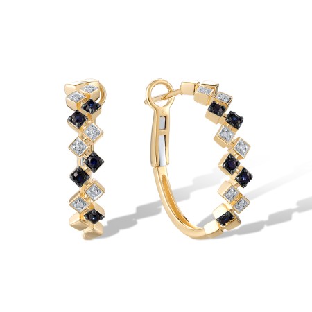 14KYWB Earrings Blue Sapphire,Diamond (E321286SAP14KYWB)