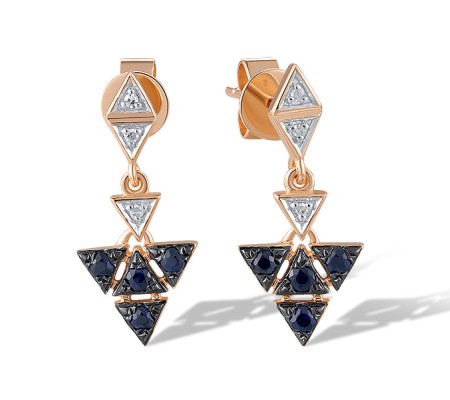 14KYWB Earrings Blue Sapphire,Diamond (E321289SAP14KYWB)