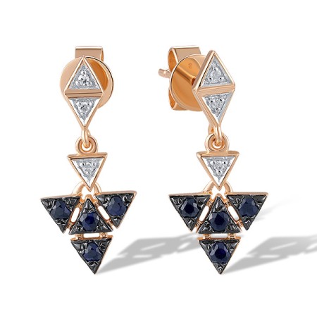 14KYWB Earrings Blue Sapphire,Diamond (E321289SAP14KYWB)