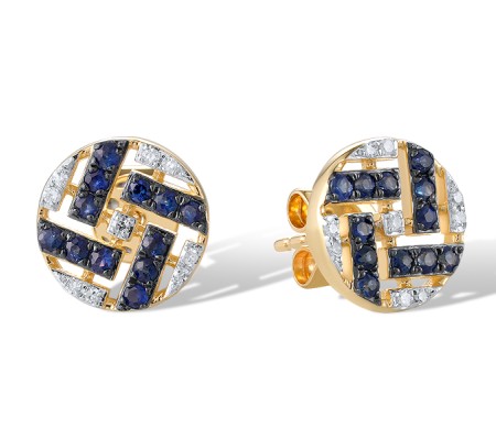 14KYWB Earrings Blue Sapphire,Diamond (E321295SAP14KYWB)